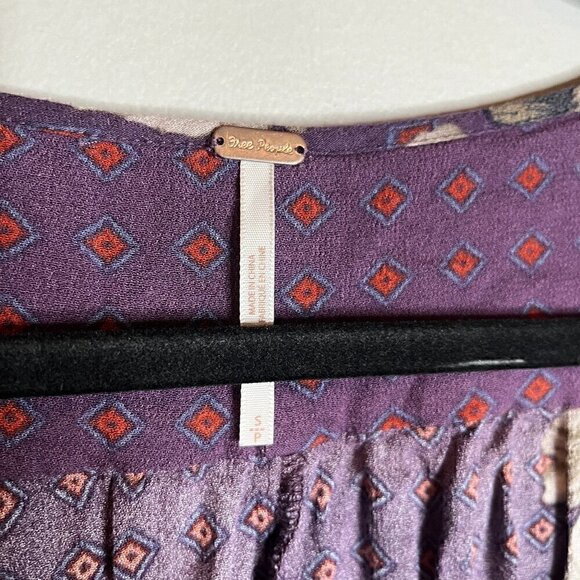 Free People purple floral boho blouse - Picture 3 of 5